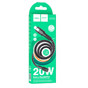 Дата кабель Type-C - Lightning Hoco U110 20W 3A 1м черный