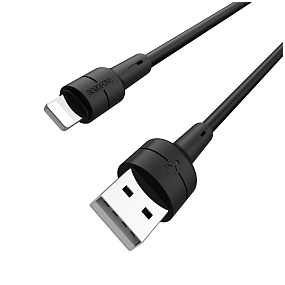 Дата кабель lightning - USB Borofone BX30 Silicone 2,4A черный 1м
