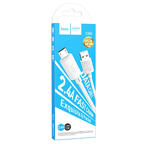 Дата кабель micro USB - USB Hoco X88 2.4A 1м белый