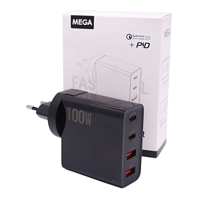 СЗУ-USB*2/Type-C*2 Mega 100W черный
