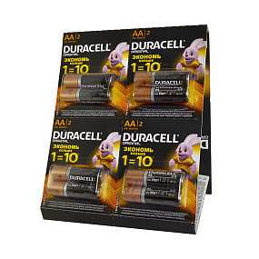 Батарейка АА Duracell LR6 2BL 2шт(планшет из 6 уп.)