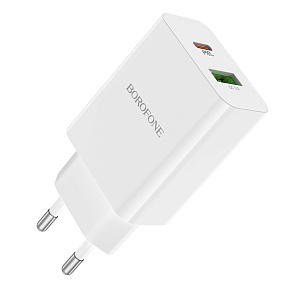 СЗУ-USB-Type-C Borofone BA87A 2 выхода PD65W QC3.0 белый