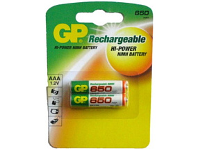 Аккумулятор AAA GP 650mAh 2BL 1шт