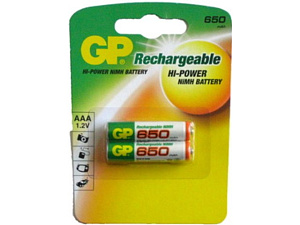 Аккумулятор AAA GP 650mAh 2BL 1шт