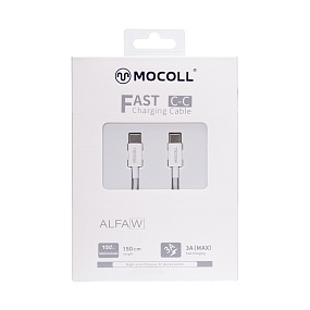 Дата кабель Type-C - Type-C Mocoll CC2W 1.5м 60W 3A белый(УЦЕНКА)б/у потертости
