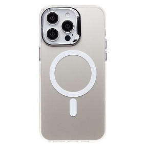 Кейс iPhone 15 Pro Max силикон SafeMag SM025 белый