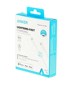 Дата кабель Type-C - lightning Anker A8617 2.4A 0.9м белый