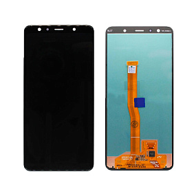 Дисплей для телефона Samsung A750F (A7 2018) в сборе с тачскрином Черный - AAA (OLED) с регулиро