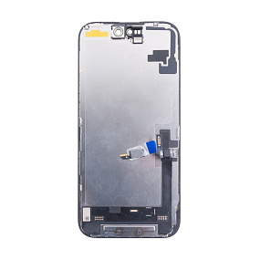 Дисплей для телефона iPhone 16 в сборе Черный - (Soft OLED, Full HD) (площадка под IC)