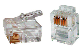 Коннектор RJ-11 6p4c (пакет 100 шт.)