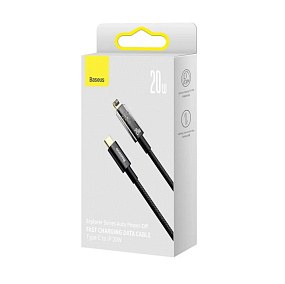 Дата кабель Type-C - lightning Baseus Explorer 20W (CATS000101) 2м черный