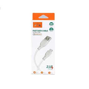 Дата кабель micro USB - USB Kouvolsen PVC X114 2.1A белый