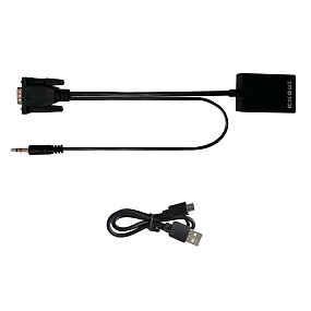 Переходник VGA (папа) - HDMI (мама) - 3,5Jack