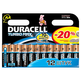 Батарейка АА Duracell Turbo LR6 12BL 1шт