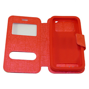 Чехол-книжка универсальная силиконовый ободок 4,7" (3) красный (УЦЕНКА) повреждение