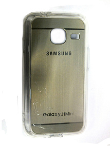 Силиконовый чехол для Samsung J105 Galaxy J1 mini под металлик серый
