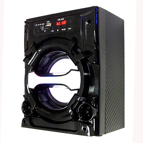 Колонка QS-202 (Bluetooth/MicroSD/USB/FM/AUX) черный (УЦЕНКА) Не товарный вид упаковки, потёртости