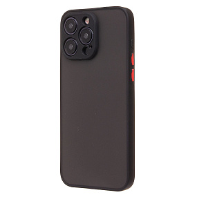 Кейс iPhone 15 Pro Max пластик PC041 черный/черный
