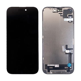 Дисплей для телефона iPhone 15 в сборе Черный - In-Cell, Full HD (с верификацией = с привязкой без о