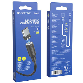 Дата кабель Type-C - USB Borofone BX41 магнитный 3A 1м черный