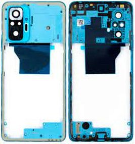 корпус для телефона Xiaomi Redmi Note 10 Pro Средняя часть Голубая (с разбора)