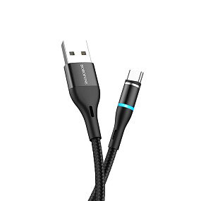Дата кабель Type-C - USB Borofone BU16 магнитный 1м черный