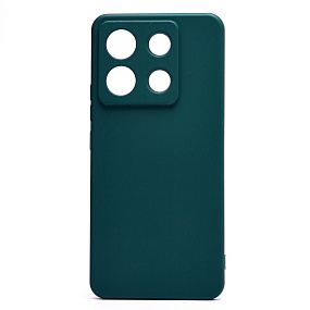 Силиконовый чехол Xiaomi Redmi Note 13 4G с закрытой камерой темно-зеленый