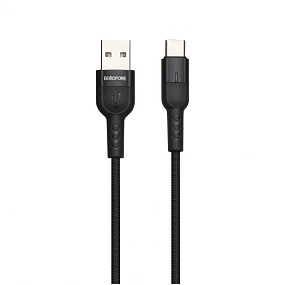 Дата кабель Type-C - USB Borofone BU17 1,2м черный