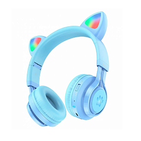 Bluetooth-наушники Hoco W39 полноразмерные Ушки голубые(УЦЕНКА)б/у, потертости