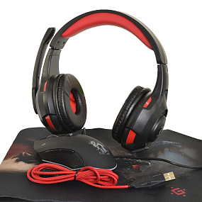 Игровой набор Defender Devourer MHP-006 USB мышь+коврик+наушники (УЦЕНКА) поврежд. изоляции, коробки