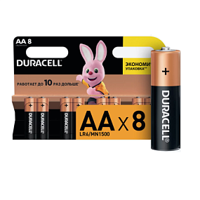 Батарейка АА Duracell LR6 8BL Plus 8/96 1шт