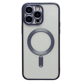 Кейс iPhone 14 Pro Max силикон SafeMag SM027 синий